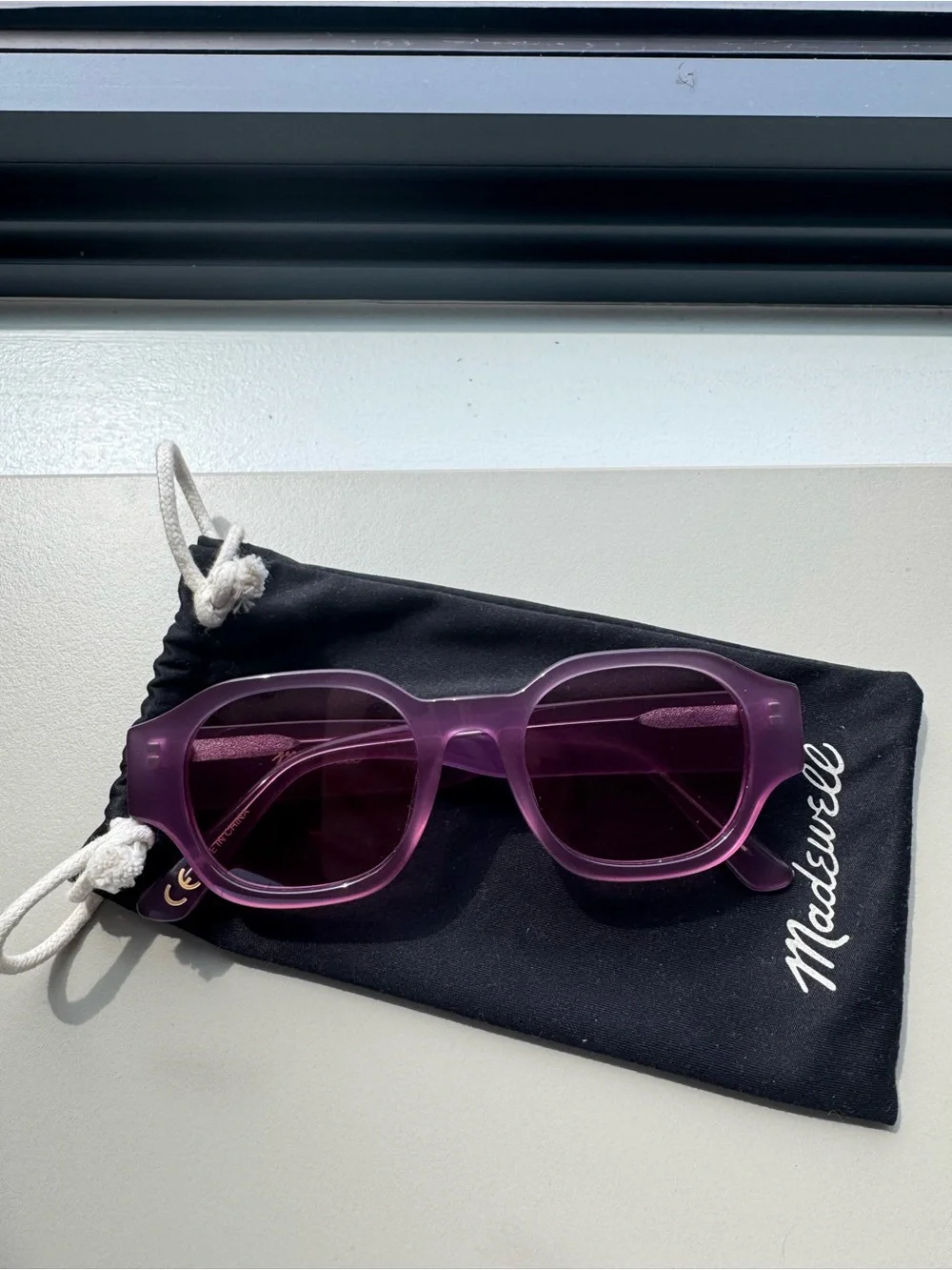 Madewell Lavender Jelly Round-Edge Sunglasses